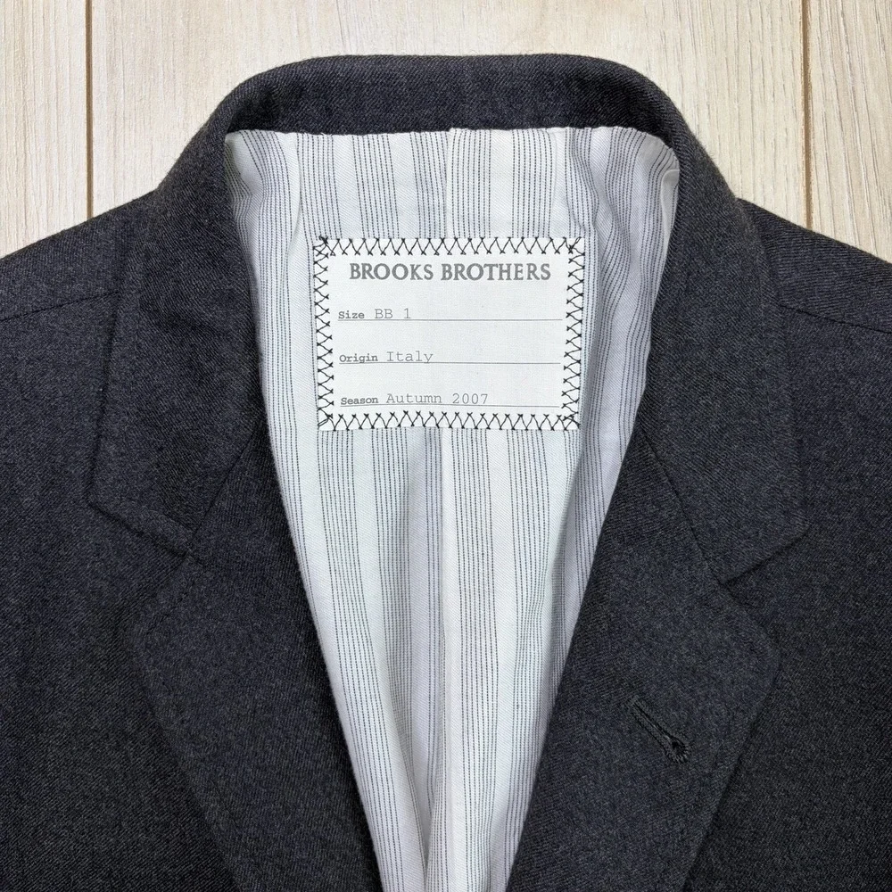 Thom Browne Brooks Brothers Half-Lined Italian Flannel Wool Blazer Mens Size 36S
